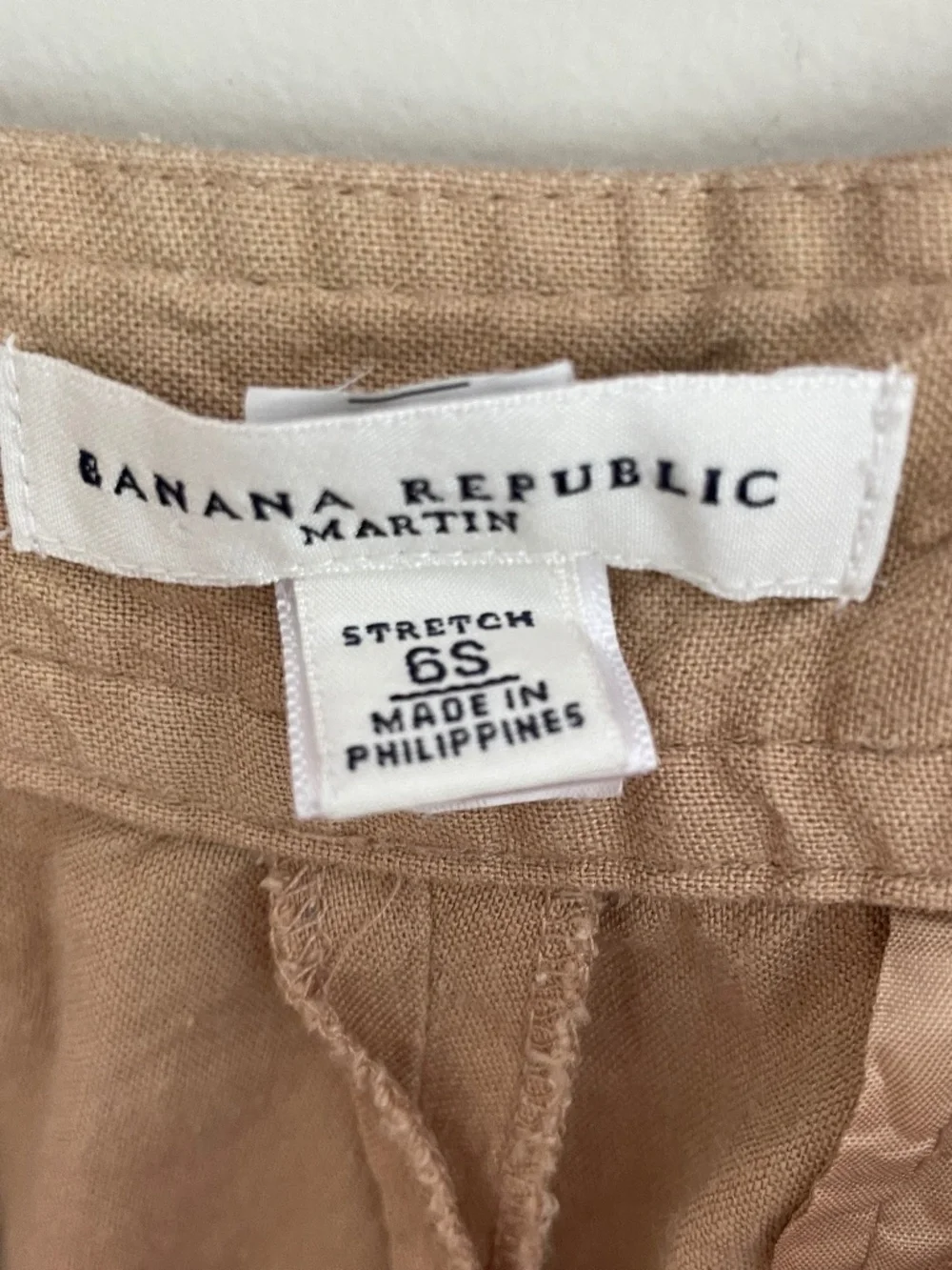 Banana Republic Neutral Linen Blend Pants 6 Y2K